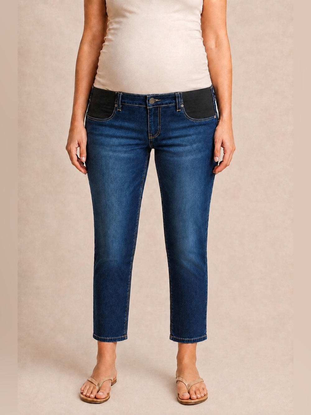 PAIGE Maternity Slim Straight Crop Jeans Size 28 Dark Wash Retail $238